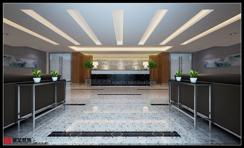 信永中和南寧分所前臺形象區設計效果第一張