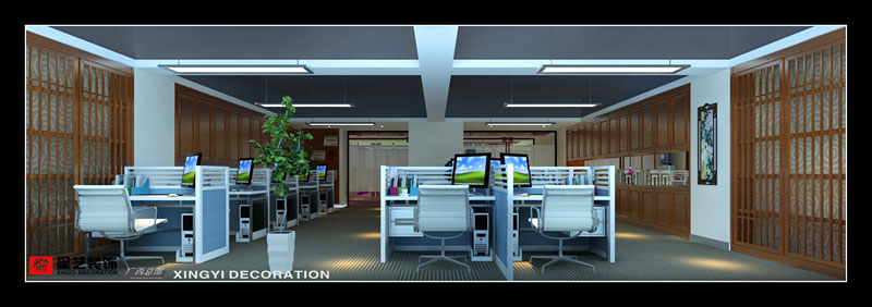 廣西多得樂辦公室裝修之綜合部整體設(shè)計(jì)效果