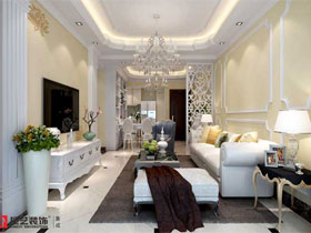 瀚林新城90平現代簡約客廳設計效果