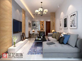 瀚林新城87平現代簡約客廳設計效果