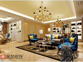盛天東郡145平歐式風格客廳設計效果