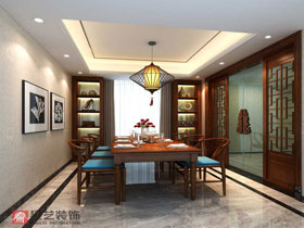 榮和大地150平新中式客廳設計效果