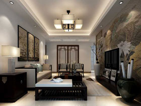 中鐵鳳嶺山語城108平客廳設計效果圖