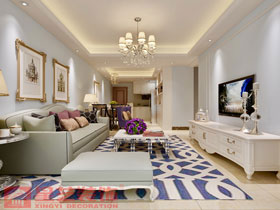 聯發尚筑86平現代簡約客廳裝修設計效果