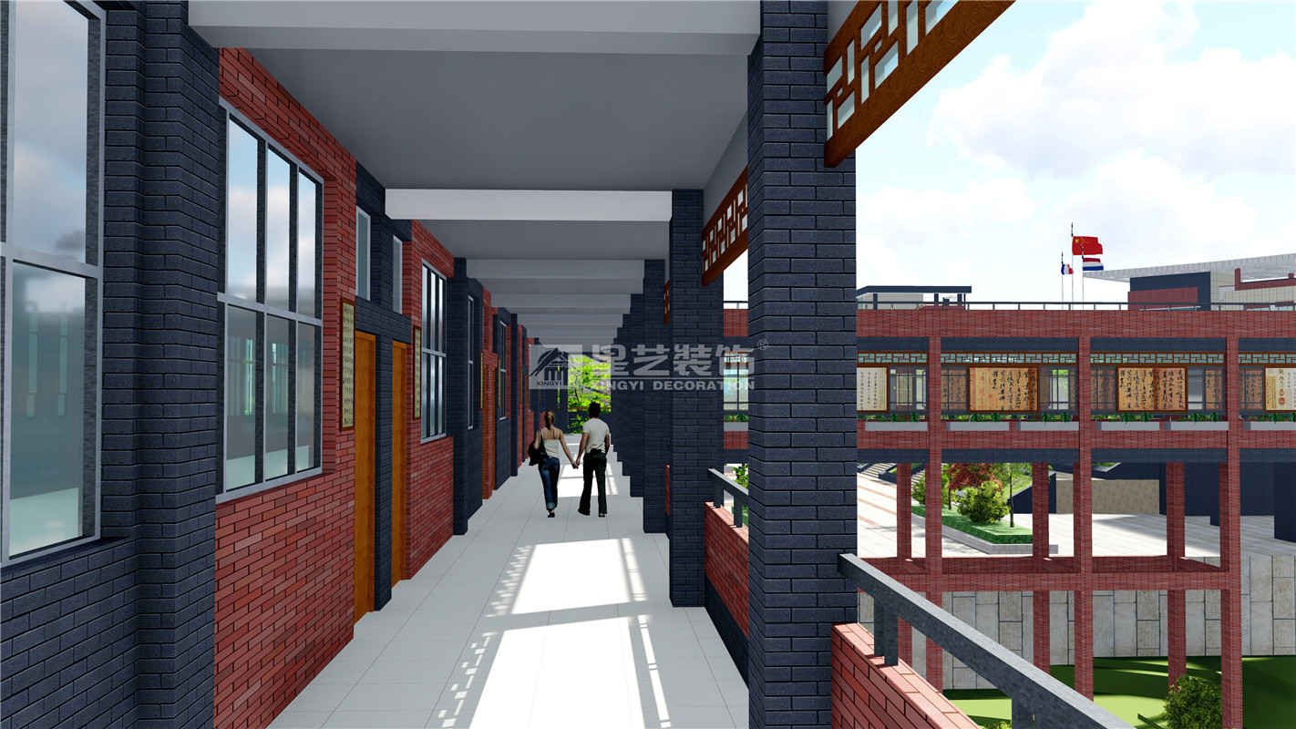 中學連廊600平裝修案例
